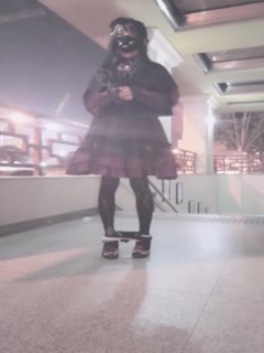 国产CD系列伪娘曦曦哥特洛丽塔女装户外 尝试三次终于在地铁出口射出自己的美腿上 海报