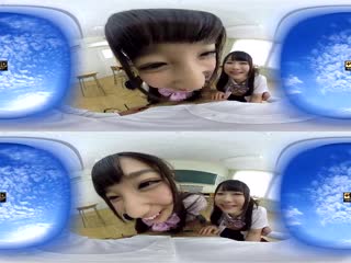 TB[KMVR-295] 【VR】性に開放的な学園でとびきり可愛い美少女2人とずっ